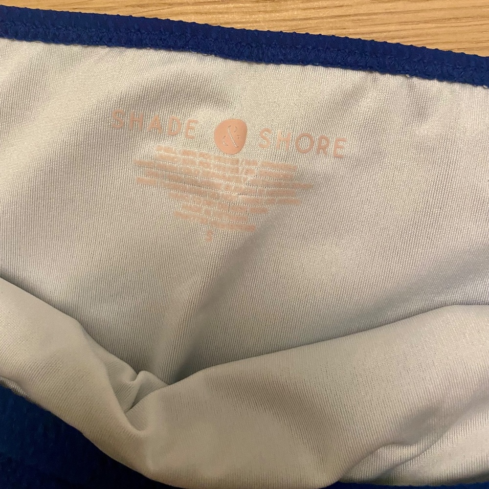 Shade & Shore Textured Hipster Bikini Bottom, Midnight Blue Dot - NEW - Picture 4 of 11